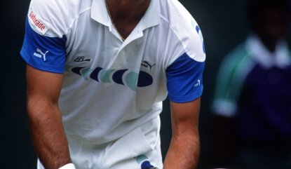 Jun 1988: Slobodan Zivojinovic of Yugoslavia in action at the Wimbledon Lawn Tennis Championships, London. Mandatory Credit: Allsport UK/ALLSPORT