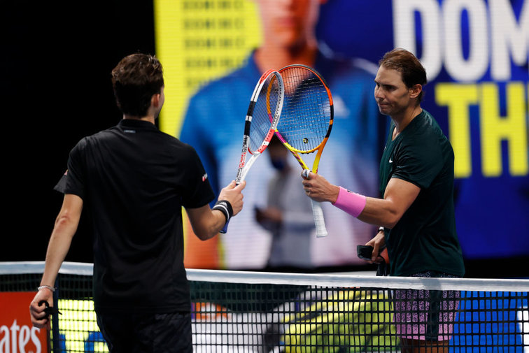 Dominic Thiem und Rafael Nadal bei den ATP Finals in London