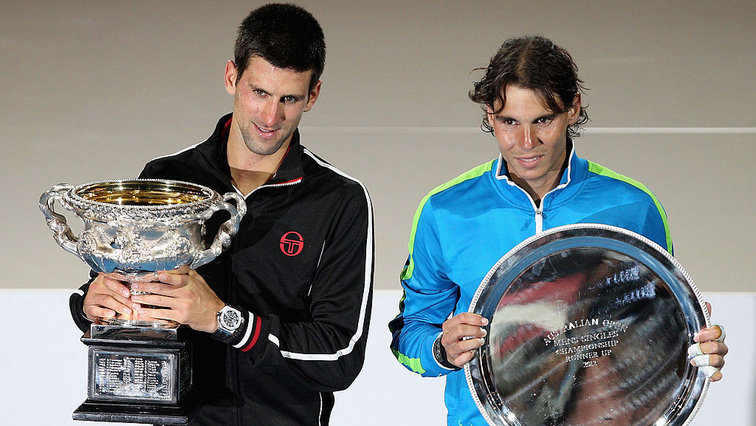 Novak Djokovic und Rafael Nadal 2012 in Australien