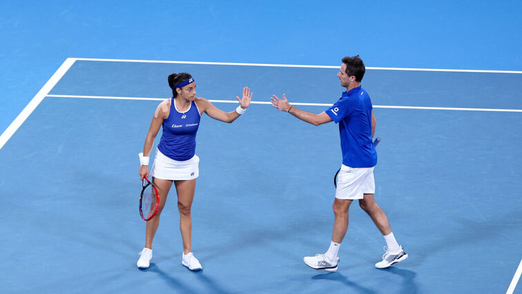 Frankreich steht im Halbfinale des United Cups. Frankreich steht im Halbfinale des United Cups.