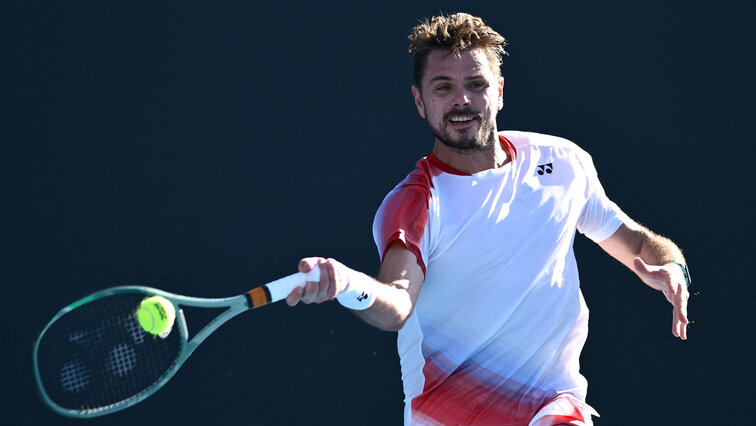 Stan Wawrinka bei den Australian Open, wo er in vier Sätzen Lorenzo Sonego unterlag Stan Wawrinka bei den Australian Open, wo er in vier Sätzen Lorenzo Sonego unterlag