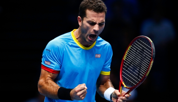 <enter caption here> during day four of the Barclays ATP World Tour Finals at the O2 Arena on November 18, 2015 in London, England.