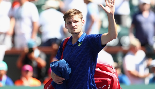 INDIAN WELLS, CA - MARCH 19: David Goffin of Belgium walks off the court after his loss to Milos Raonic of Canada in the semi finals during day thirteen of the BNP Paribas Open at Indian Wells Tennis Garden on March 19, 2016 in Indian Wells, Califor...
