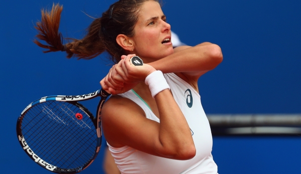 NUREMBERG, GERMANY - MAY 18: Julia Goerges of Germany reacts during her match against Yulia Putintseva of Kasakhstan during day five of the Nuernberger Versicherungscup 2016 on May 18, 2016 in Nuremberg, Germany. (Photo by Alex Grimm/Bongarts/Getty...