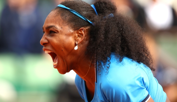 PARIS, FRANCE - MAY 28: Serena Williams of the United States celebrates during the Ladies Singles third round match against Kristina Mladenovic of France on day seven of the 2016 French Open at Roland Garros on May 28, 2016 in Paris, France. (Phot...