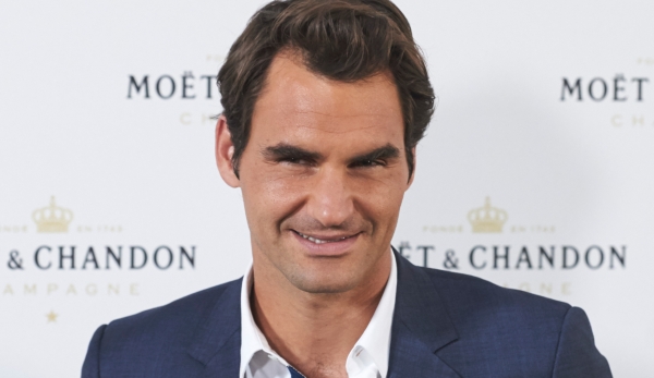 MADRID, SPAIN - MAY 05: Tennis player Roger Federer attends "Moet Tiny Tennis" event at the French Embassy on May 5, 2015 in Madrid, Spain. (Photo by Carlos Alvarez/Getty Images)