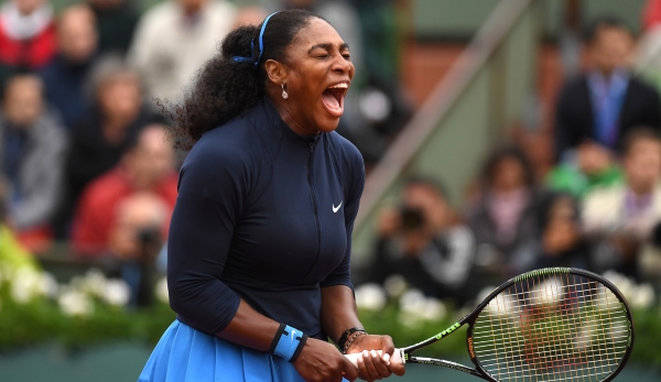 PARIS, FRANCE - JUNE 02: Serena Williams of the United States reacts during the Ladies Singles quarter final match against Yulia Putintseva of Kazakhstan on day twelve of the 2016 French Open at Roland Garros on June 2, 2016 in Paris, France. (Phot...
