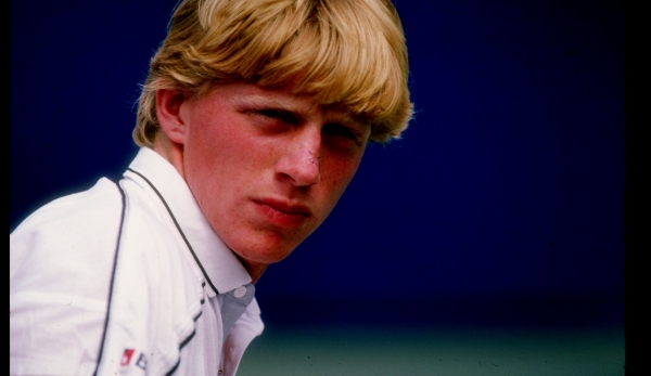 1985: Boris Becker looks on. Mandatory Credit: T. G. Higgins /Allsport