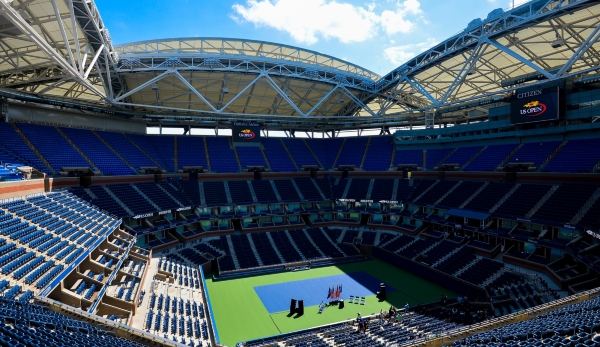 NEW YORK, NY - AUGUST 02: A general view of Arthur Ashe Stadium during an event to unveil the retractable roof on August 2, 2016 in the Queens borough of New York City. (Photo by Alex Goodlett/Getty Images)