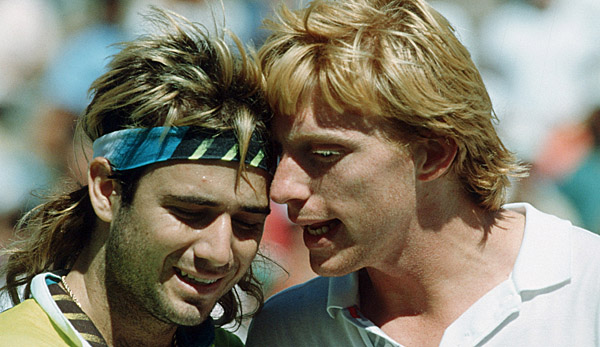Andre Agassi und Boris Becker 1990 in New York City