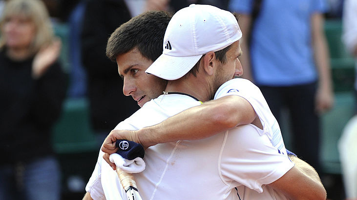 Novak Djokovic und Jürgen Melzer 2010 in Paris