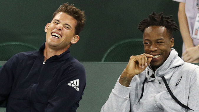 Immer was zu lachen - Dominic Thiem und Gael Monfils