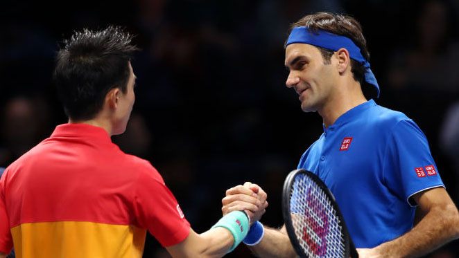 Das letzte Match gegen Roger Federer hat Kei Nishikori gewonnen