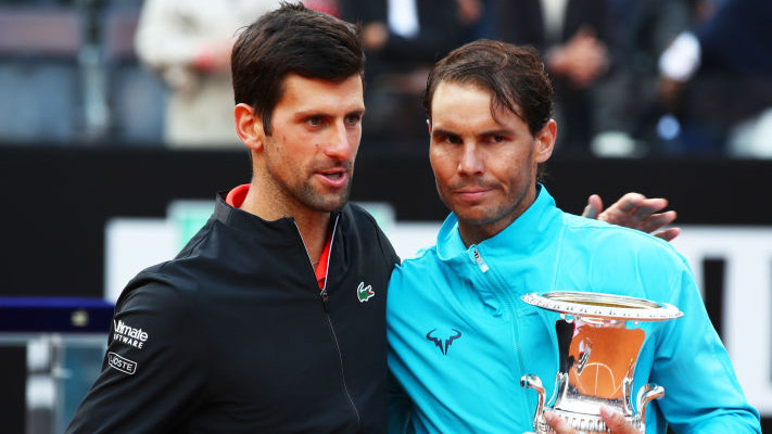 Novak Djokovic and Rafael Nadal in Rome 2019