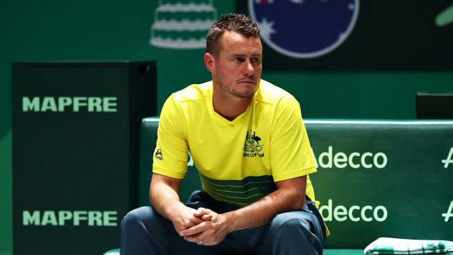 Lleyton Hewitt at the Davis Cup final in Madrid