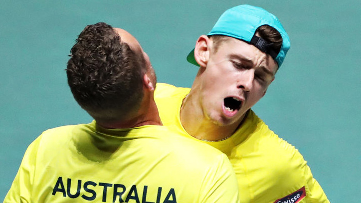 Alex de Minaur mit Lleyton Hewitt in Madrid Alex de Minaur with Lleyton Hewitt in Madrid