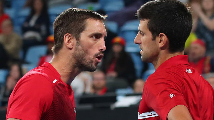 Auch in Indian Wells 2020 ein Doppel: Viktor Troicki und Novak Djokovic