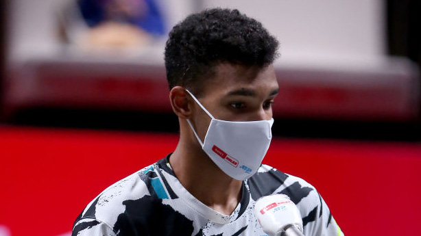 Félix Auger-Aliassime - not happy on Sunday