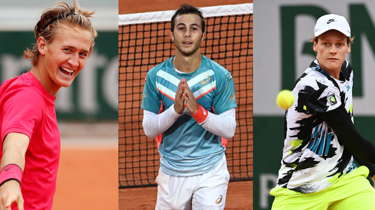 Sebastian Korda, Hugo Gaston, Jannik Sinner - Achtelfinalisten in Paris