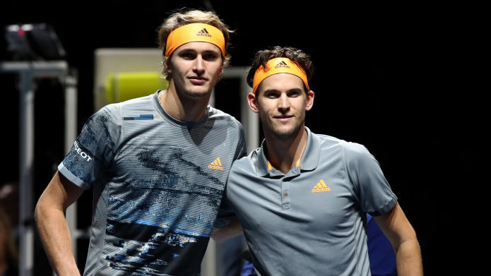 Alexander Zverev and Dominic Thiem in London 2019