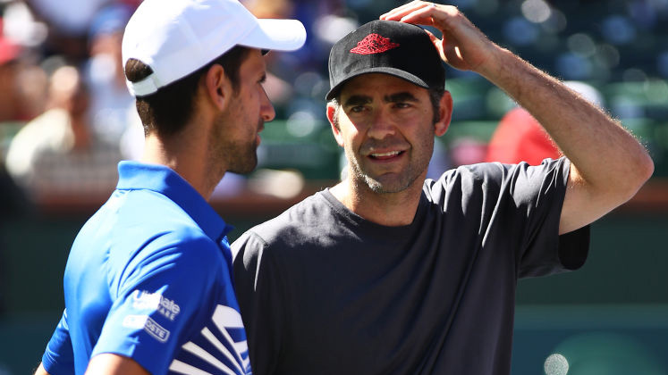 Novak Djokovic and Pete Sampras 2019 in Indian Wells