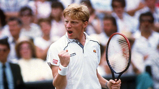 Boris Becker on the way to his second Wimbledon victory in 1986