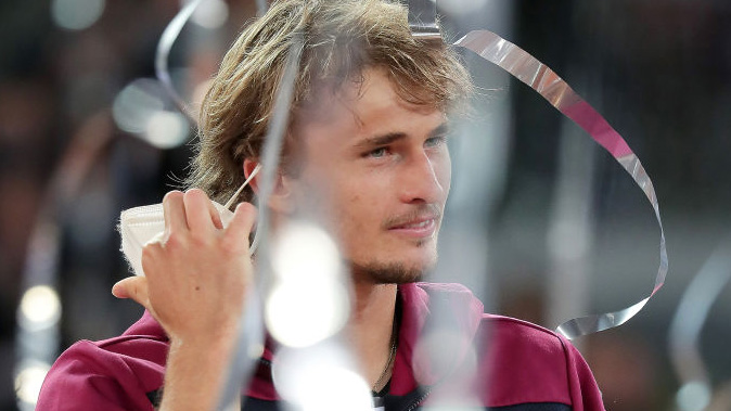 Alexander Zverev in victory pose on Sunday