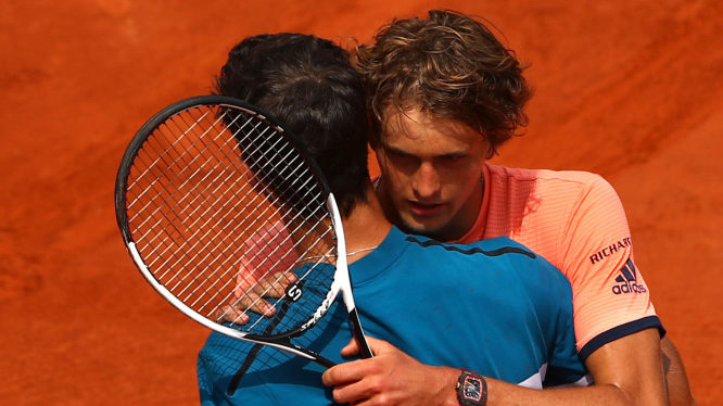 Alexander Zverev and Karen Khachanov 2018 in Roland Garros