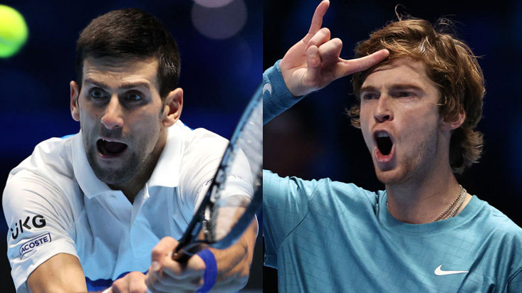 Novak Djokovic trifft erstmals auf Andrey Rublev Novak Djokovic meets Andrey Rublev for the first time