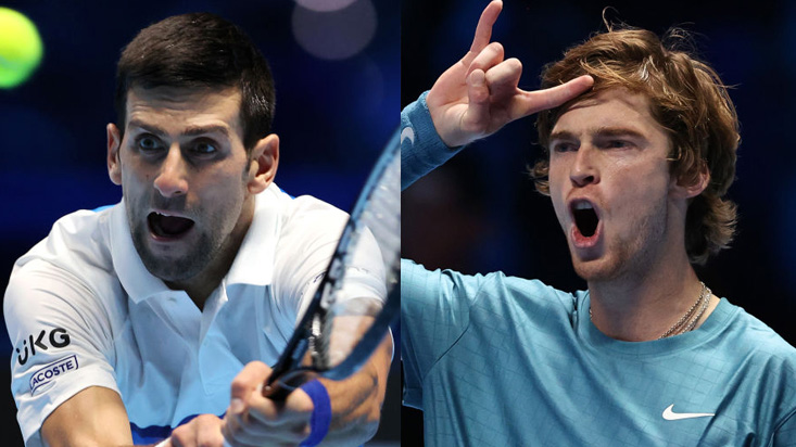 Novak Djokovic meets Andrey Rublev for the first time