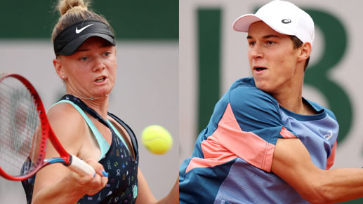 Lucie Havlickova und Gabriel Debru durften sich am Samstag in Roland Garros feiern lassen Lucie Havlickova und Gabriel Debru durften sich am Samstag in Roland Garros feiern lassen