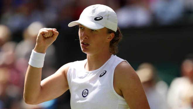 Iga Swiatek am Dienstag in Wimbledon Iga Swiatek on Tuesday at Wimbledon