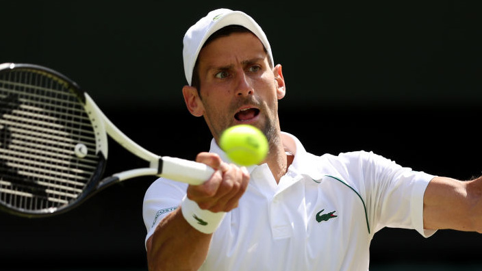 Novak Djokovic am Sonntag in Wimbledon
