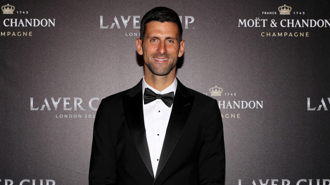 Novak Djokovic will swap the one banner for the work robe today