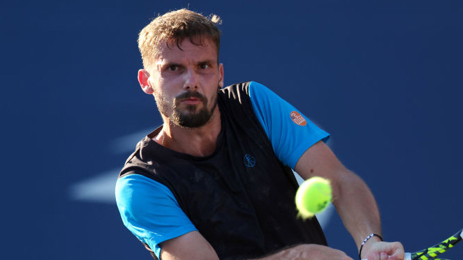 Oscar Otte had chances against Marin Cilic in Astana