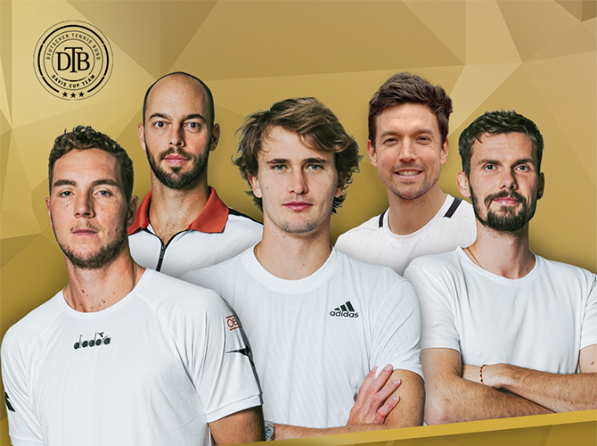 The German Davis Cup team against Switzerland