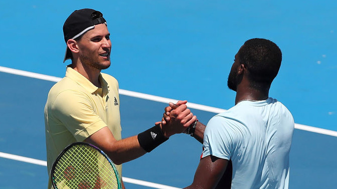 Dominic Thiem and Frances Tiafoe on Wednesday in Melbourne