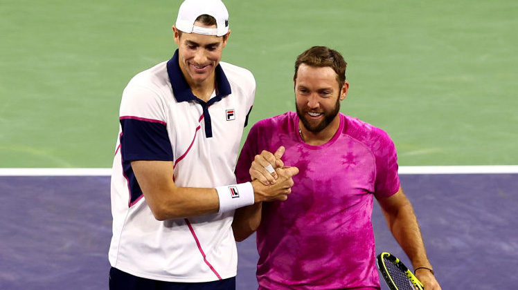 John Isner und Jack Sock vor einem Jahr in Indian Wells John Isner und Jack Sock vor einem Jahr in Indian Wells