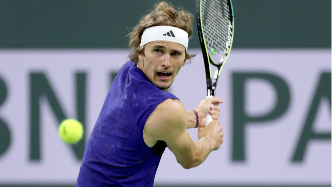 Alexander Zverev in Indian Wells on Friday