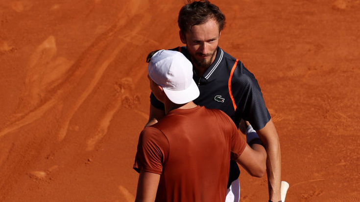 Holger Rune und Daniil Medvedev vor ein paar Wochen in Monte-Carlo