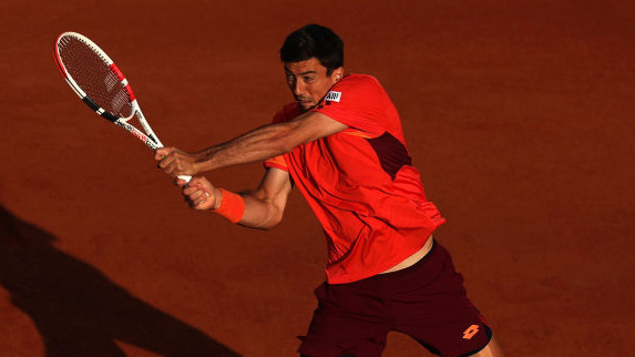 Sebastian Ofner am Sonntag auf dem Court Suzanne_Lenglen Sebastian Ofner am Sonntag auf dem Court Suzanne_Lenglen
