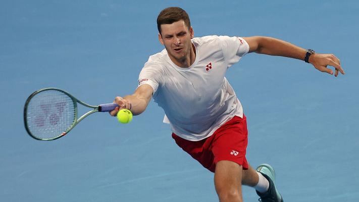 Hubert Hurkacz am Samstag in Perth Hubert Hurkacz am Samstag in Perth