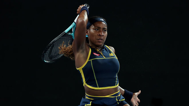 Die Dynamik ist da - der Griff macht halt Pobleme: Coco Gauff bei der Vorhand Die Dynamik ist da - der Griff macht halt Pobleme: Coco Gauff bei der Vorhand