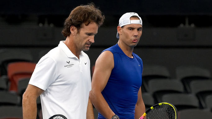 Carlos Moya und Rafael Nadal in Brisbane Anfang 2024