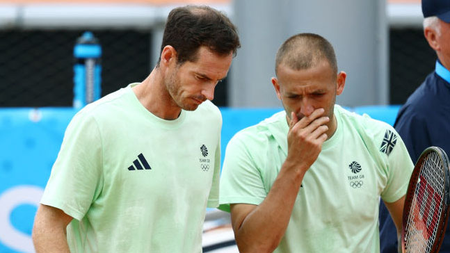 Andy Murray und Dan Evans beim Training in Roland-Garros Andy Murray und Dan Evans beim Training in Roland-Garros