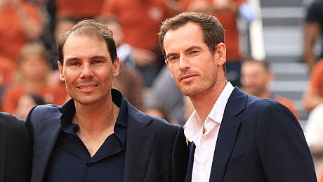 Rafael Nadal und Andy Murray am Sonntagabend in Roland-Garros Rafael Nadal und Andy Murray am Sonntagabend in Roland-Garros