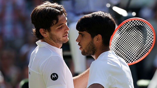 In Wimbledon war Taylor Fritz fast auf Augenhöhe mit Carlos Alcaraz