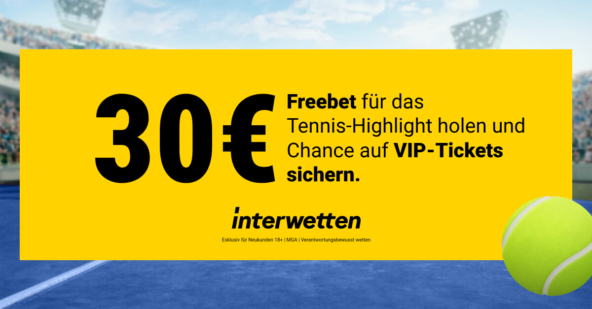 Jetzt bei interwetten 30 EUR Freebet mitnehmen