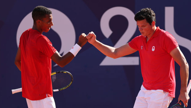 Felix Auger-Aliassime und Milos Raonic bei Olympia 2024 in Paris