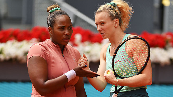Taylor Townsend und Katerina Siniakova vergangene Woche in Madrid